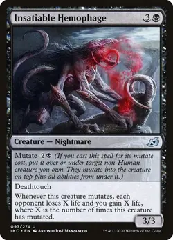 Insatiable Hemophage 4x FOIL IKO MTG Ikoria Uncommon MINT black - Image 1