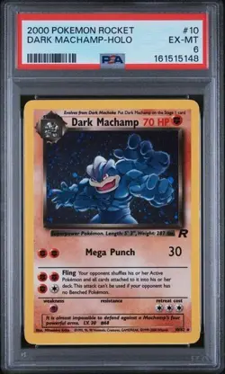 Pokemon PSA 6 Dark Machamp Holo 2000 10/82 Team Rocket English - Image 1