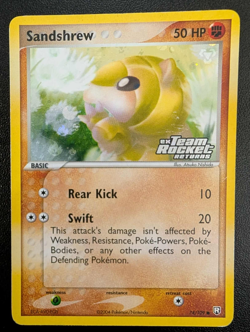 Sandshrew 74/109 EX Team Rocket Returns REVERSE HOLO Stamped Common Pokemon MP - Image 1