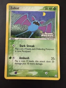 Pokemon TCG Team Rocket Returns Zubat 82/109 Stamped Reverse Holo Near Mint / LP - Image 1
