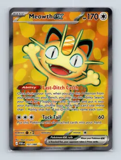 2026 Pokemon TCG Meowth ex ME03: Perfect Order 107/088 Holo Ultra Rare NM - Image 1