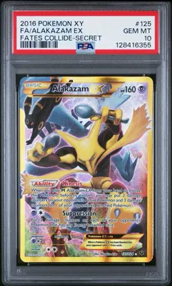 Alakazam EX Fates Collide 125/124 Full Art Holo Secret Rare Card PSA 10 - Image 1