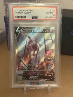 2022 Pokemon GO Mewtwo V Alternate Full Art Holo 072/078 PSA 10 - Image 1