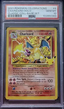Charizard 2021 Pokemon Celebrations #4 Classic Collection Holo PSA 10 - Image 1