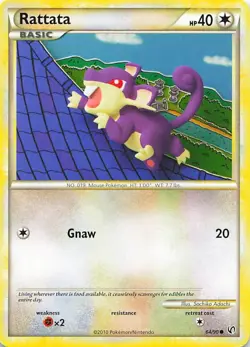 Rattata 64/90 Common HGSS Undaunted Pokemon Lightly Played - Image 1