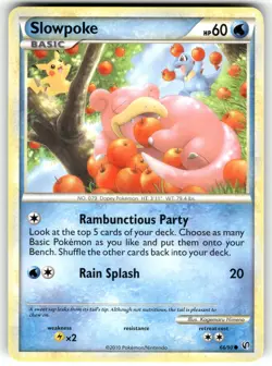 Slowpoke 66/90 Common HGSS Undaunted Pokemon Moderately Played - Image 1