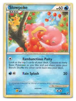 Slowpoke 66/90 Common HGSS Undaunted Pokemon 2010 - Image 1