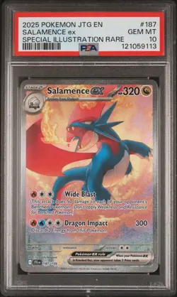 2025 POKEMON JTG EN-JOURNEY TOGETHER #187 SALAMENCE EX PSA 10 - Image 1