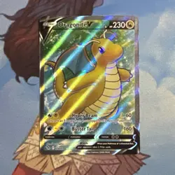 Pokemon Dragonite V 076/078 Pokemon GO Ultra Rare Full Art Holo English Card TCG - Image 1