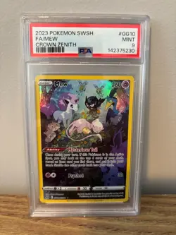 Mew PSA 9 GG10 Crown Zenith Pokemon Sword and Shield Graded Card - Image 1