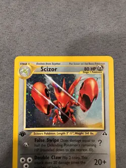 Pokemon TCG Scizor Neo Discovery 1st Edition Holo Card 10/75 LP - Image 2