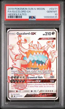 GUZZLORD GX SV71/SV94 HIDDEN FATES PSA 10 POKEMON - Image 1