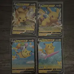 Pokemon TCG Celebrations Holo V 4-Card Lot: Pikachu V Flying Pikachu V Surfing - Image 1