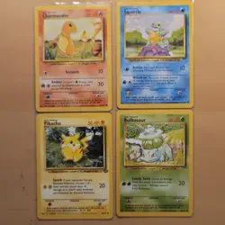 WOTC Nintendo 1999 Pokemon TCG Base Set 4-Card Lot Pikachu+ 46/102 NEAR MINT - Image 1