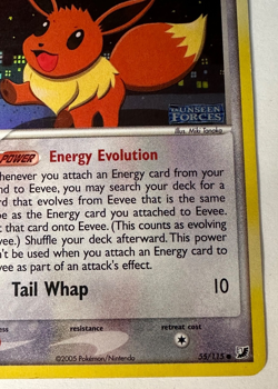 2005 Pokemon EX Unseen Forces Eevee 55/115 Reverse Holo Stamped MP - Image 5