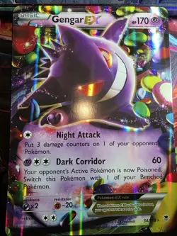 Pokemon Gengar EX Card 34/119 XY Phantom Forces Holo Rare Jumbo Card - Image 1