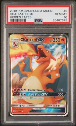 Pokemon TCG Charizard GX Holo Ultra Rare Card Hidden Fates 9/68 PSA 10 - Image 1