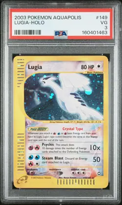 2003 POKEMON AQUAPOLIS #149 LUGIA-HOLO PSA 3 - Image 1