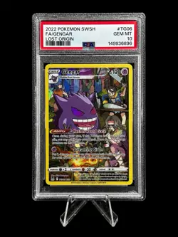 Pokemon TCG 2022 Lost Origin Gengar TG06 PSA 10 TG Full Art Holo EN - Image 1
