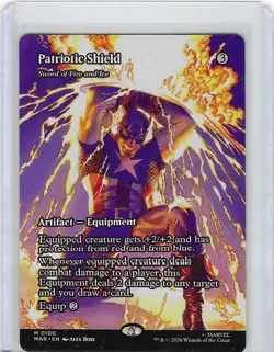 Patriotic Shield Sword of Fire and Ice #100 M - Marvel - MTG - Borderless - NM - Image 1