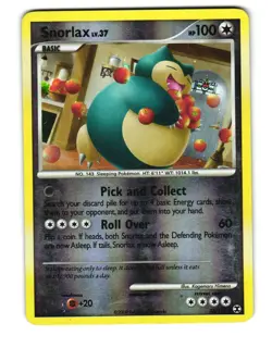 SNORLAX 33/111 RARE RISING RIVALS POKEMON REVERSE HOLO LP 2009 - Image 2