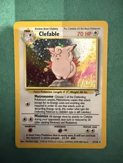 Pokemon Card Clefable Base Set 2 Holo Rare 5/130 Near Mint - Image 1