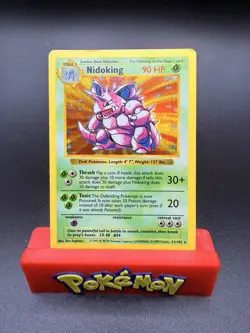Pokemon TCG Nidoking Base Set Holo Shadowless Rare 11/102 MP/LP - Image 1