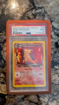 Pokemon Neo Destiny Dark Typhlosion Holo Rare Card PSA 9 10/105 With Guard - Image 1
