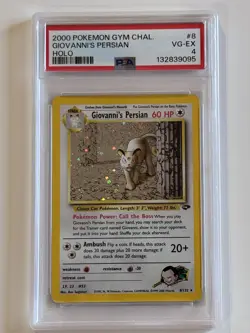 2000 Pokemon Gym Challenge Giovanni's Persian Holo PSA 4 Rare #8/132 Card 8 - Image 1