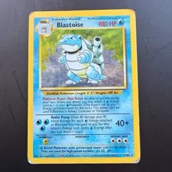 Pokemon Blastoise 2/102 Base Set Holo Rare WOTC Vintage MP Pokemon Card - Image 2
