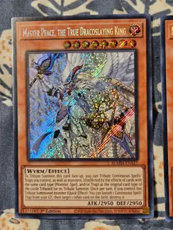 Master Peace, the True Dracoslaying King x3 - Secret Rare - BLMM Yugioh - Image 2