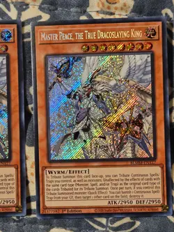Master Peace, the True Dracoslaying King x3 - Secret Rare - BLMM Yugioh - Image 3