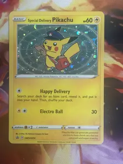 Pokemon SWSH Black Star Promos SWSH074 Special Delivery Pikachu with Swirl - Image 2