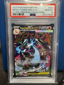 2025 Pokemon MEP Black Star Promo Mega Charizard X Ultra Premium PSA 10 - Image 1