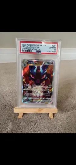Pokemon Card - PSA 10 Lucario Vstar SWSH291 - Crown Zenith ETB Black Star Promo - Image 1