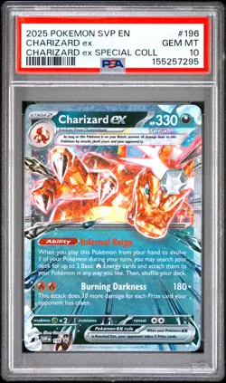 2025 Pokemon Svp En-Sv Black Star Promo #196 Charizard Ex Special Coll PSA 10 - Image 1