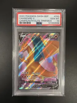 **PSA 10** Charizard V SWSH050 Pokemon Black Star Promo Champion's Path - Image 1