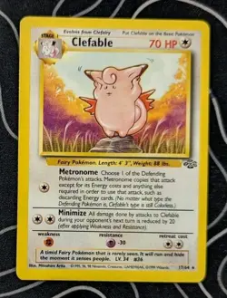 Clefable 17/64 Jungle Non-Holo Rare Pokemon Card Vintage Wotc Lightly Played - Image 1