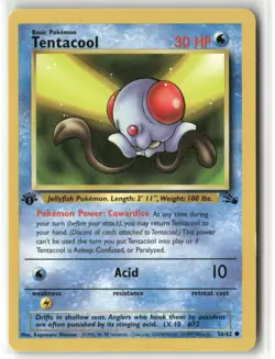 Pokemon Tentacool 56/62 1st Edition Fossil Common - Image 1