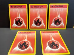 Lot of 5 - FIRE ENERGY - 98/102 - Base Set - Pokemon Card - LP - Image 1