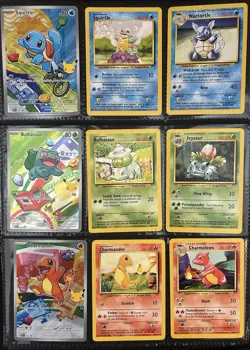 9 Pokemon Card Lot - Kanto Starter Set (Base Set + First Partner Promos)⁠ - Image 1