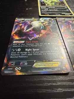 Pokemon TCG 3-Card Foil Lot: Darkrai EX 63/108 x2 & Tyranitar 26/95 - Image 3