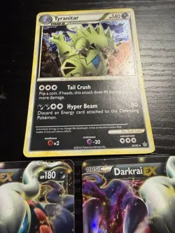 Pokemon TCG 3-Card Foil Lot: Darkrai EX 63/108 x2 & Tyranitar 26/95 - Image 5