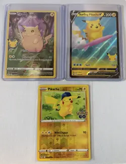 Pokemon TCG Pikachu & Surfing Pikachu V Promo Holo 3-Card Lot 005/025 - Image 1
