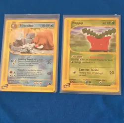 Pokemon For Chino - TCG E-Card E-Reader Lot 2: Piloswine 24/144 & Hoppip 83/147 - Image 1
