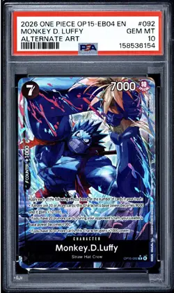 2026 ONE PIECE OP15-EB04-ADVENTURE ON KAMI'S ISLAND #092 MONKEY D. LUFFY PSA 10 - Image 1