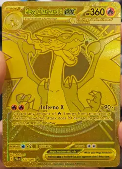 Mega Charizard X EX Gold Full Art Holo 130/094 English Pokemon TCG Card - Image 1