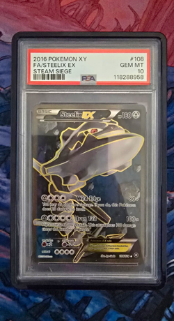 Pokemon XY Steam Siege Steelix EX Full Art Holo 108/114 PSA 10 (2016) - Image 1