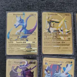 Lot of 6 Metal Pokemon Cards - Gold Foil - Mewtwo, Charizard VMAX, Arceus - Image 2