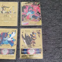 Lot of 6 Metal Pokemon Cards - Gold Foil - Mewtwo, Charizard VMAX, Arceus - Image 4